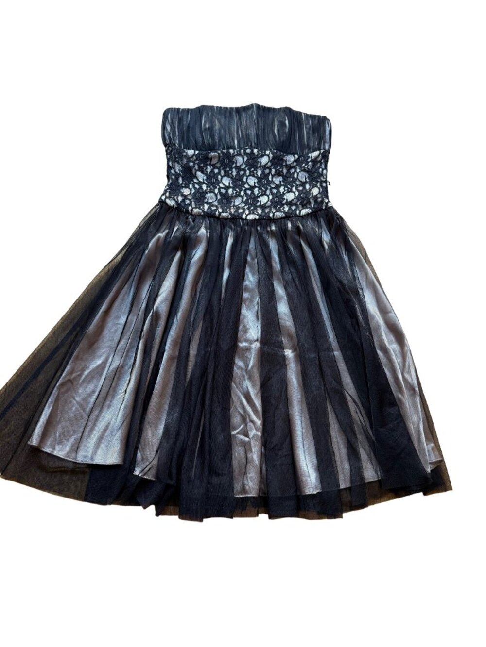 Whimsigoth Fairy Formal WHBM Size 10 Strapless Dress With Lace & Tulle Overlay